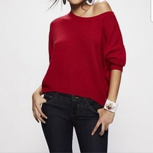 NY&Co SOHO Lace-up Back Sweater Red - Small